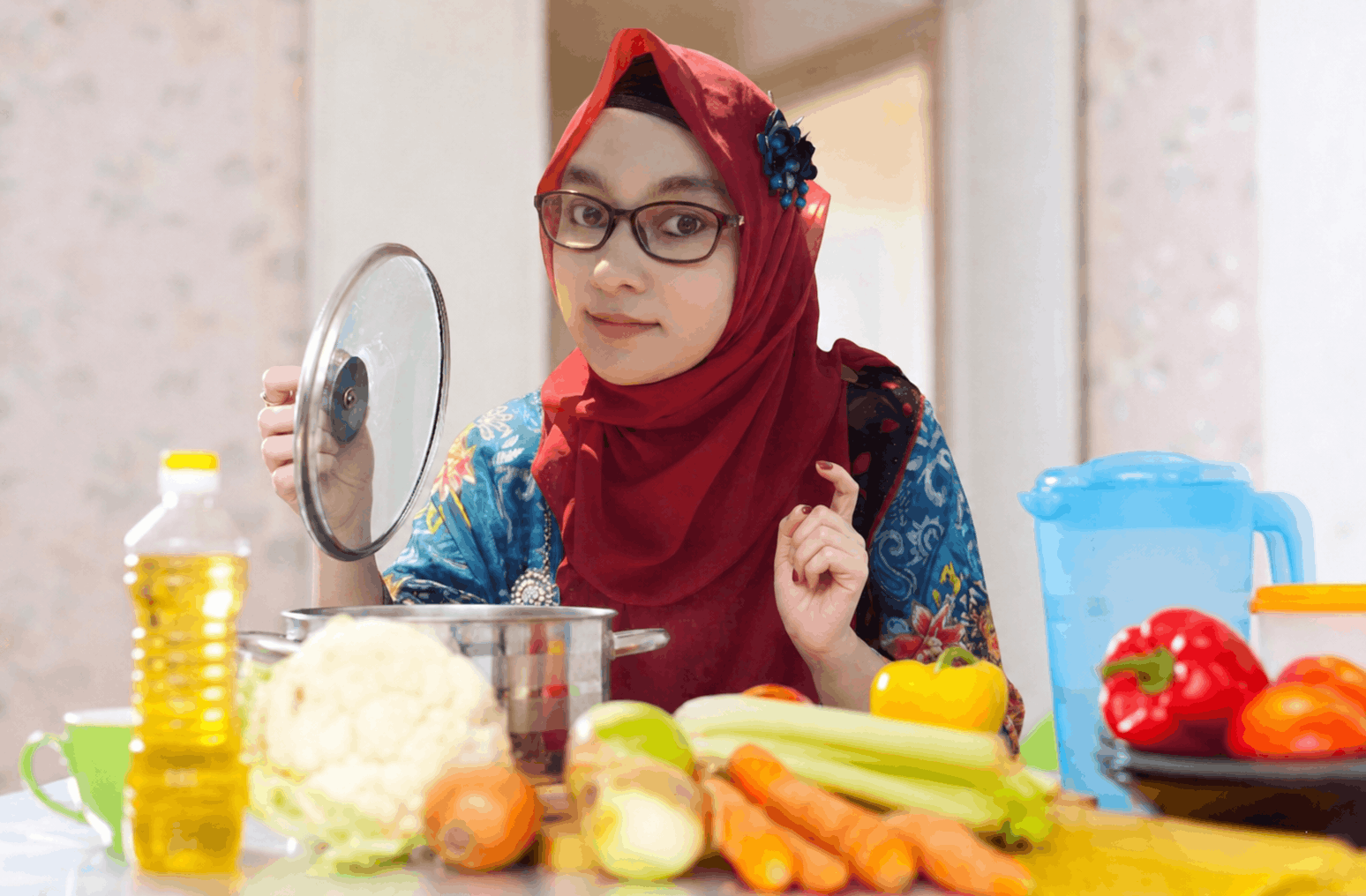 Tayuba Tabassum, founder of KitchReviews, in the kitchen